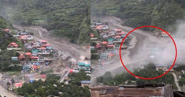 Uttarkashi Cloudburst Havoc: At Least 4 Dead as Flash Floods Swallow Homes, Hotels in Dharali; Entire Village Washed Away